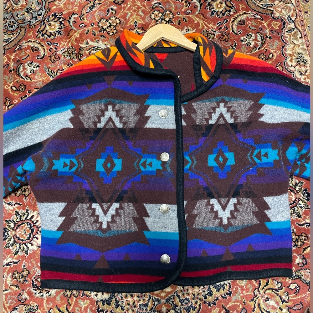 VINTAGE — fleece Pendleton style jacket